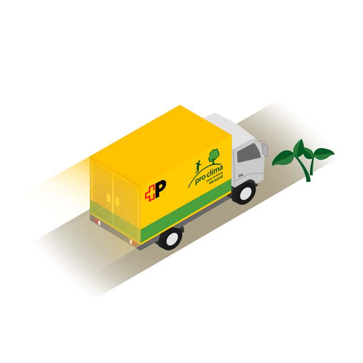 Expédition durable à l’étranger avec le label «pro clima» de la Poste