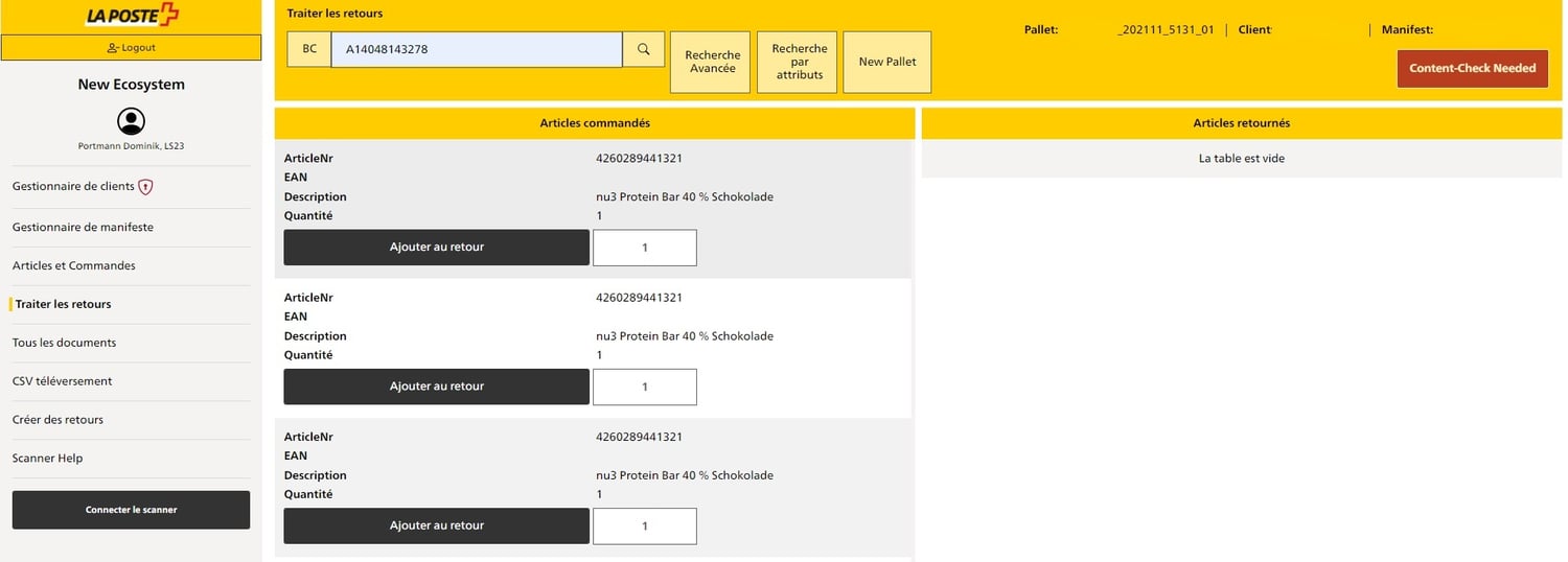Plateforme dynamique pour les retours