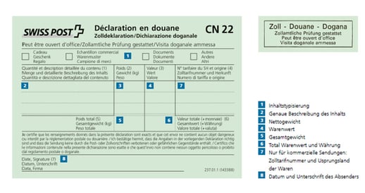 CN22 Formular ausfüllen