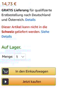 Schweizer Kunden ist Verfügbarkeit beim Onlineeinkauf im Ausland wichtig