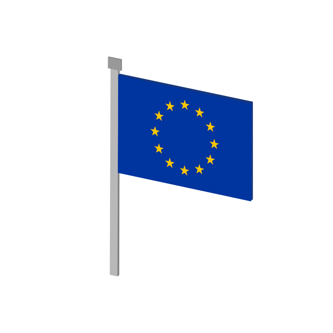 L'image montre un drapeau de l'UE.